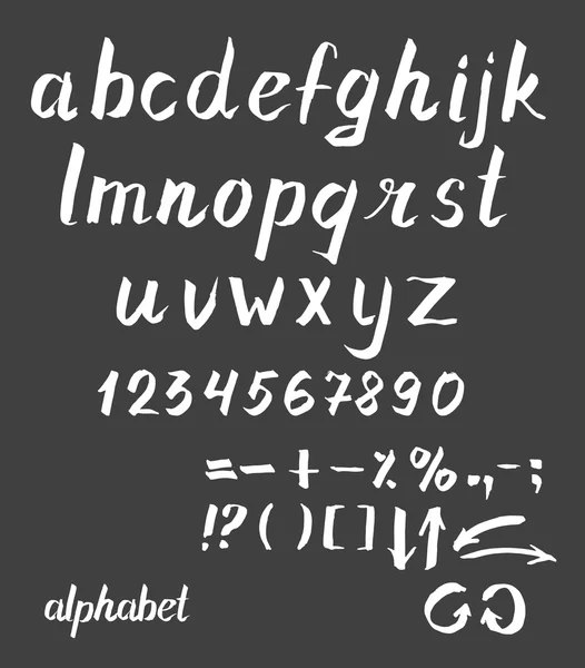 Handgezeichnetes Tintenvektoralphabet. — Stockvektor