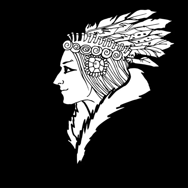 Woman American Indian — Stock Vector