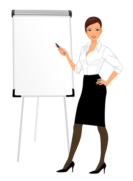 Businesswoman character presentation — Stock Vector