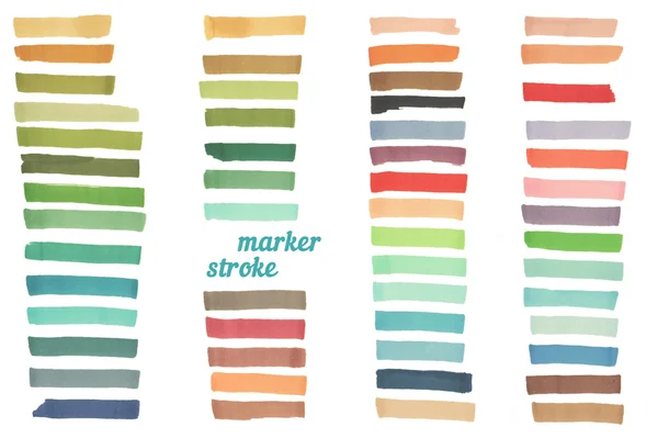 Farbstreifen mit japanischen Markern gezeichnet — Stockfoto