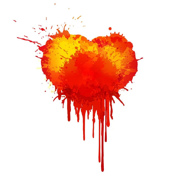 Vector  Watercolor blood heart illustration on white background. — Stock Vector