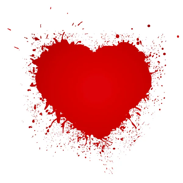 Pittura Cuore da carta texture dipinta San Valentino carta vettore sfondo rosso — Vettoriale Stock
