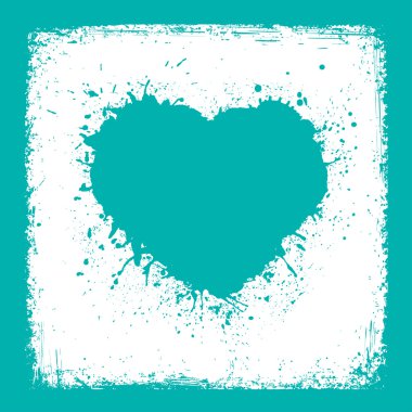 Mavi kalp vintage doku kağıt Sevgililer günü kartı vektör arka plan boya