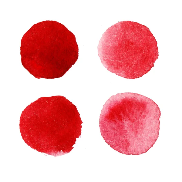 Red watercolor paint circles. — Stock Photo, Image