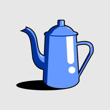 Mor renkli çaydanlığın basit vektör tasarımı