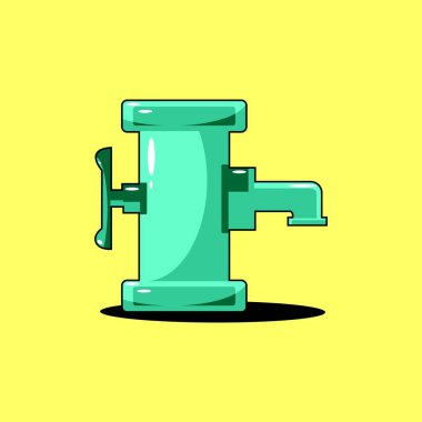 Yeşil renkli musluğun basit vektör tasarımı
