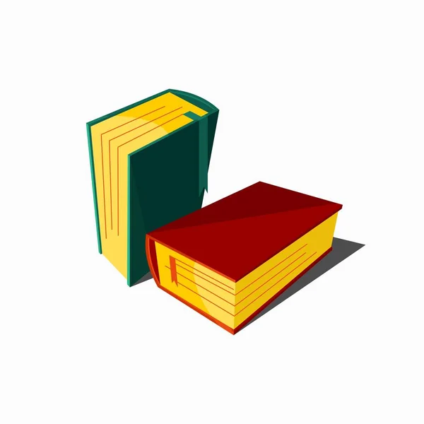 Vector Illustration Arrangement Several Books — Stock Vector