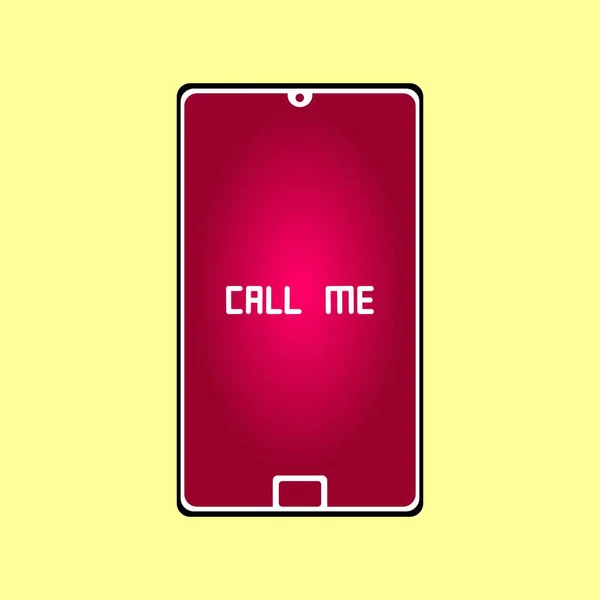 Roter Vektor Smartphone Mit Rotem Bildschirm Der Sagt Rufen Sie — Stockvektor