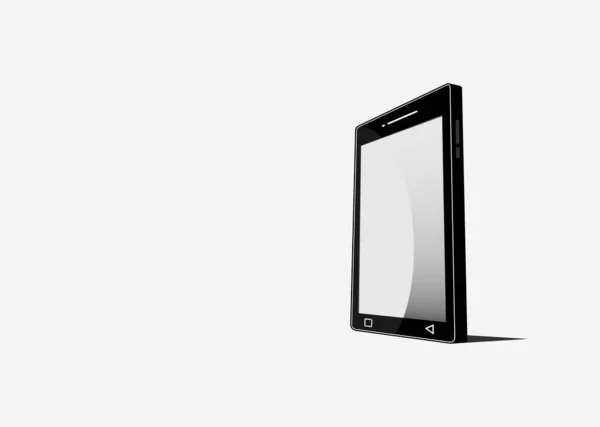 Black White Smartphone Vector Perspective Icon Background — Stockvector