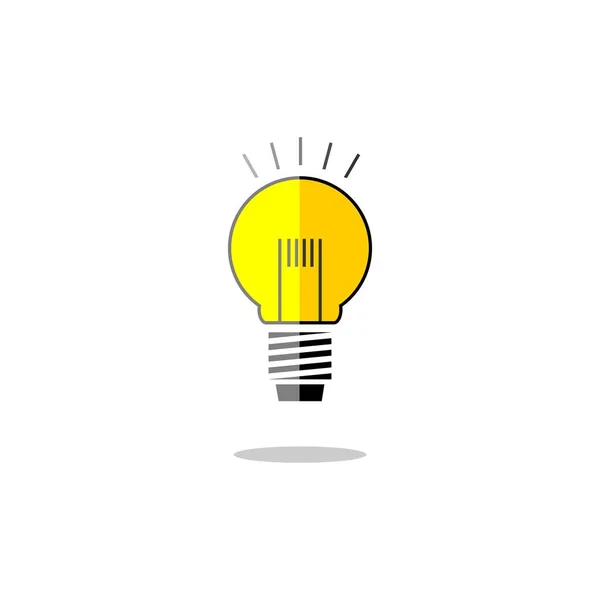 Žlutá Konstrukce Vektoru Lampy Plochém Provedení Ikona Symbol Místě — Stockový vektor
