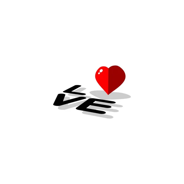 Σημείο Αγάπης Και Διάνυσμα Σύμβολο Αγάπης Στυλ Προοπτική Λευκό Φόντο — Διανυσματικό Αρχείο