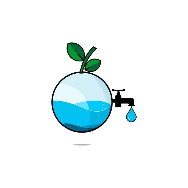 Fruit Icon Illustration Design Filled Water Water Dripping Faucet — Stock Vector