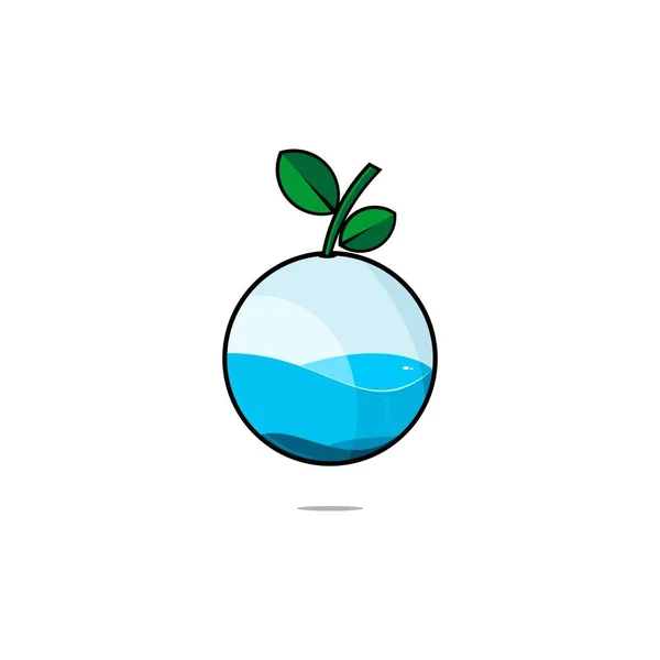 Diseño Ilustración Frutas Con Agua Icono Logotipo — Archivo Imágenes Vectoriales
