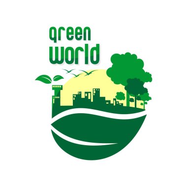 yeşil manzara çizim vektörü, yeşil dünya