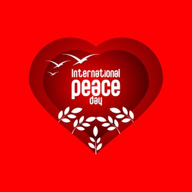 Çeşitli aşk işaretlerinin vektör çizimi, kuşlar, dünya barışı günü