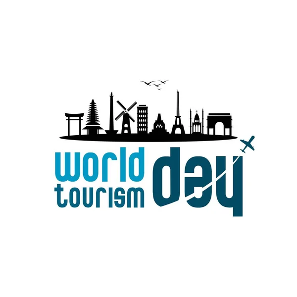 Vektorillustration Der Tourismus Ikone Beim Welttourismustag — Stockvektor