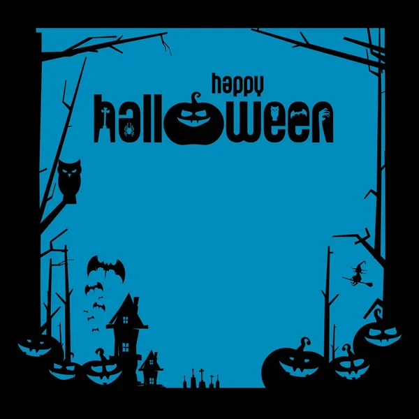 Vektor Illustration Von Halloween Party Hintergrund Friedhof Bei Nacht — Stockvektor