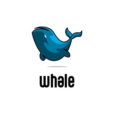 balina logosu illüstrasyon vektörü, simge ve logo