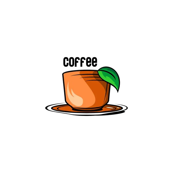 Cup Coffee Vector Illustration Icon Logo — Stock Vector