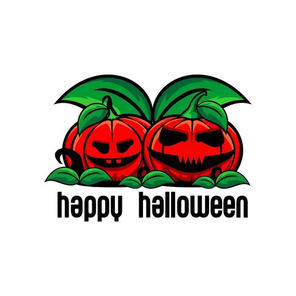 Halloween Pompoen Monster Illustratie Vector — Stockvector