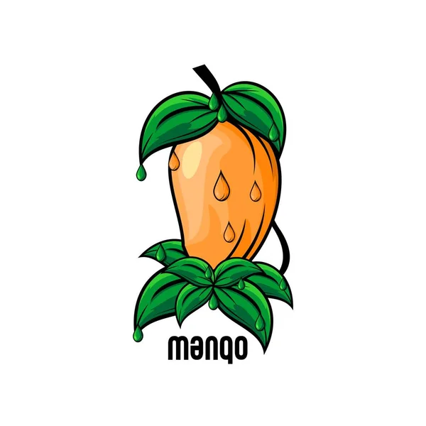 Mango Fruta Ilustración Vector Fresco Icono Logotipo Plantilla Más — Archivo Imágenes Vectoriales