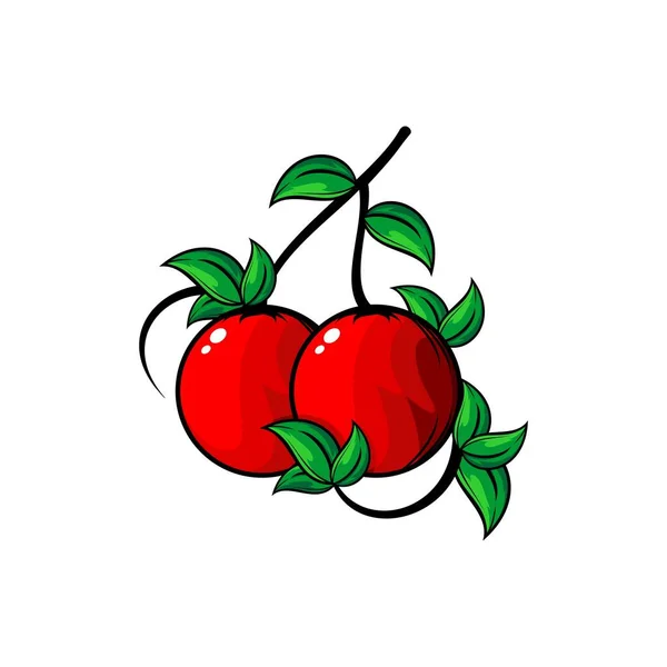 Vector Ilustración Logotipo Tomate Rojo — Archivo Imágenes Vectoriales