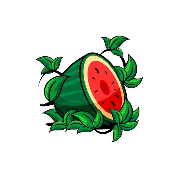 Sandía Fresca Fruta Ilustración Vector — Archivo Imágenes Vectoriales