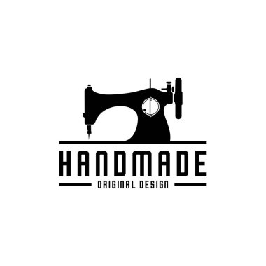Basit dikiş makinesi logosu, terzi logosu