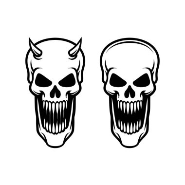 Beyaz arka planda kafatası korkusu 