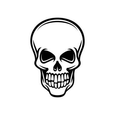 Beyaz arka planda kafatası korkusu 