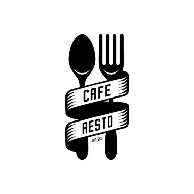 Basit çatal bıçak takımı, kafe ve restoran tasarımı