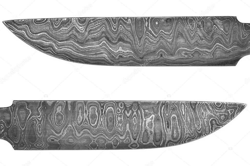 damascus blade. both sides.