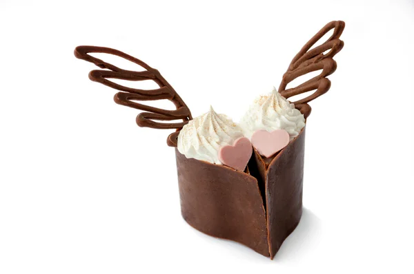 Романтический шоколадный десерт — стоковое фото