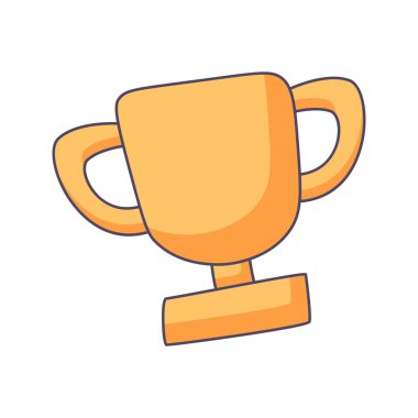 Kupa karikatürü el çizimi konsept vektör kawaii illüstrasyonu.