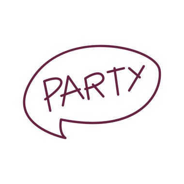 parti balonu sohbet çizgi filmi karalama el çizimi konsept vektör çizimi.