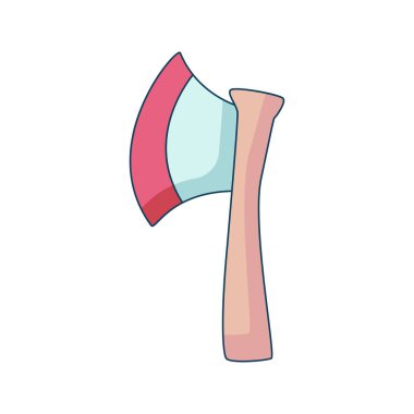 Hatchet karikatür el çizimi konsept tasarım vektörü sanat kawaii illüstrasyonu