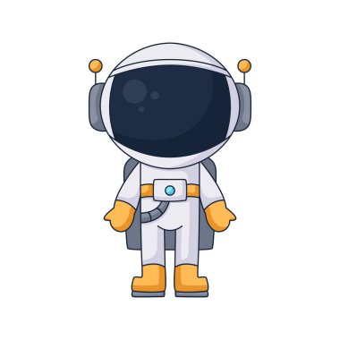 astronot çizgi filmi karalama el çizimi konsept tasarım vektörü sanat kawaii illüstrasyonu