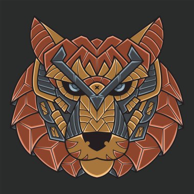 Soyut Renkli Süslü Karikatür Sanat Kaplanı Çizgi Film Çizim Vektörü. Duvar kağıdı, klip sanatı, arka plan, kart, kitap illüstrasyonu, tişört tasarımı, çıkartma, kapak vs. için uygundur