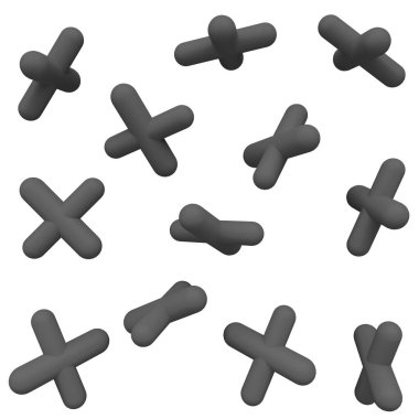 Soyut basit geometrik şekiller beyaz arkaplanda izole edilmiş. Çizgi film sevimli çocuk formları. Renkli, komik, gerçekçi bir tarz. Plastik yansıtıcı madde. 3 Boyutlu Hazırlama.