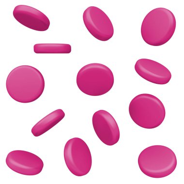 Soyut basit geometrik şekiller beyaz arkaplanda izole edilmiş. Çizgi film sevimli çocuk formları. Renkli, komik, gerçekçi bir tarz. Plastik yansıtıcı madde. 3 Boyutlu Hazırlama.