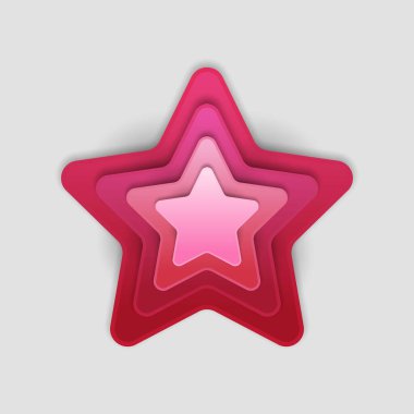 Gerçekçi moda zanaat tarzında kağıt sanatı çizgi film yıldızı. Modern origami tasarım şablonu. Projeleriniz için ilham ya da fikir edinin. Vektör illüstrasyonu.