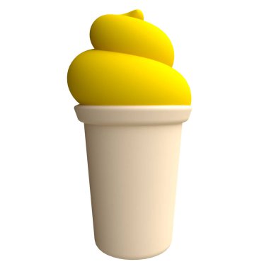 Komik karikatürlü dondurma. Çocuklar kil, plastik ya da yumuşak oyuncak. 3d illüstrasyon.