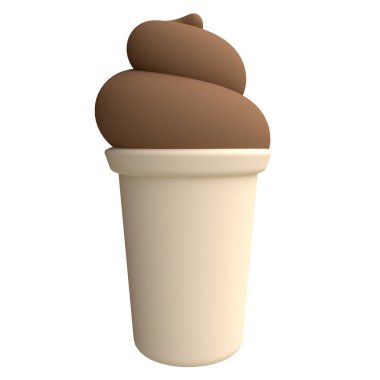 Komik karikatürlü dondurma. Çocuklar kil, plastik ya da yumuşak oyuncak. 3d illüstrasyon.