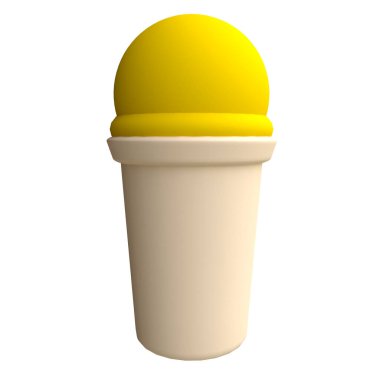 Komik karikatürlü dondurma. Çocuklar kil, plastik ya da yumuşak oyuncak. 3d illüstrasyon.