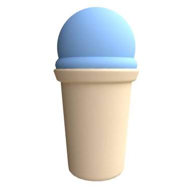 Komik karikatürlü dondurma. Çocuklar kil, plastik ya da yumuşak oyuncak. 3d illüstrasyon.