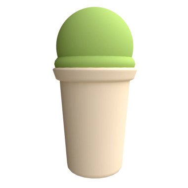 Komik karikatürlü dondurma. Çocuklar kil, plastik ya da yumuşak oyuncak. 3d illüstrasyon.