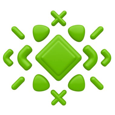 Soyut etnik kabile düzeni, beyaz arka planda izole edilmiş basit geometrik şekiller. Çizgi film sevimli çocuk formları. Renkli, komik, gerçekçi bir tarz. Plastik yansıtıcı madde. 3 Boyutlu Hazırlama.