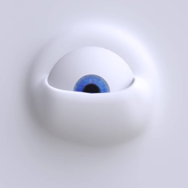 Çizgi film gözü. Duygusal karakterlerin yüzü. 3d hazırlayıcı.