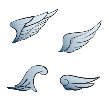 Eski usul kanatlarla donatılmış. Eski moda dövmeler için tasarım malzemeleri, arka plan hipster kapağı, poster. Çizgi film vektör illüstrasyonu.