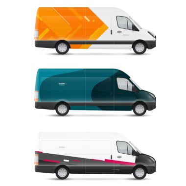 Mokup beyaz otobüs. Taşıma için dizayn şablonları. Reklam, iş ve şirket kimliği için damgalama.